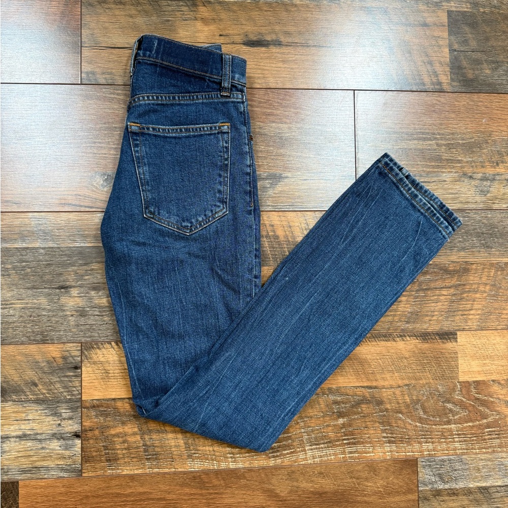 Abercrombie & Fitch Dark Blue High-Rise Straight Leg Jeans